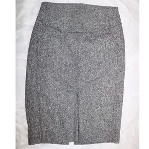 Grey Wool Pencil Skirt